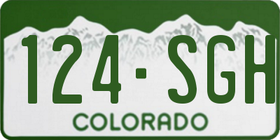 CO license plate 124SGH