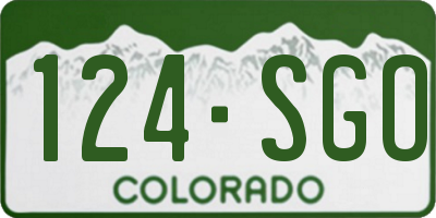 CO license plate 124SGO