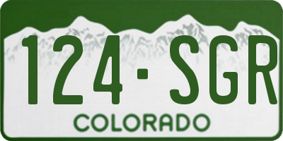CO license plate 124SGR