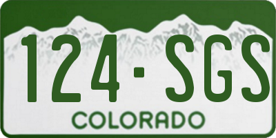 CO license plate 124SGS