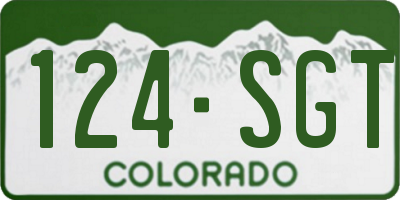 CO license plate 124SGT