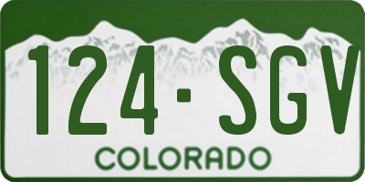 CO license plate 124SGV