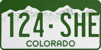 CO license plate 124SHE