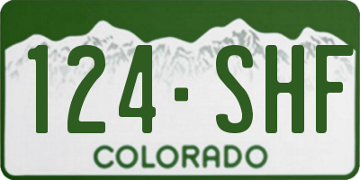 CO license plate 124SHF