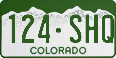 CO license plate 124SHQ