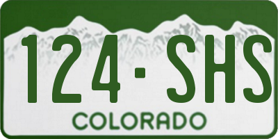 CO license plate 124SHS
