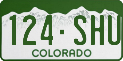 CO license plate 124SHU