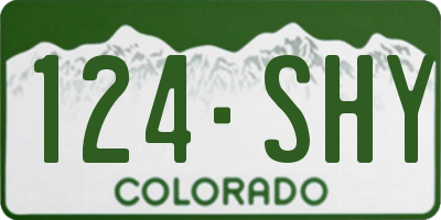 CO license plate 124SHY