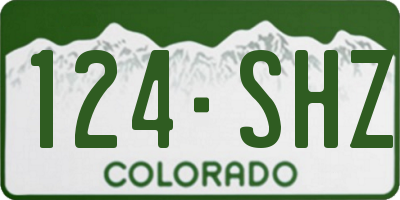 CO license plate 124SHZ