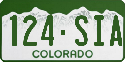 CO license plate 124SIA