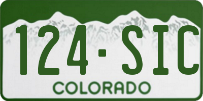 CO license plate 124SIC