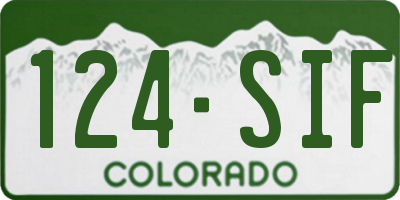 CO license plate 124SIF