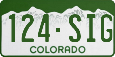 CO license plate 124SIG
