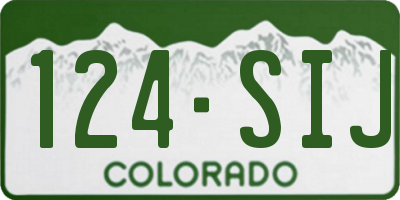 CO license plate 124SIJ