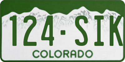 CO license plate 124SIK