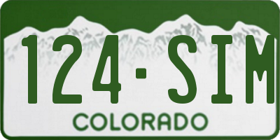 CO license plate 124SIM