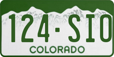 CO license plate 124SIO