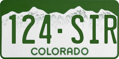 CO license plate 124SIR