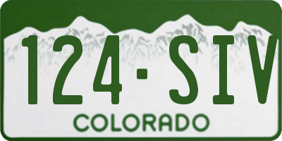 CO license plate 124SIV