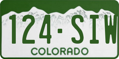 CO license plate 124SIW