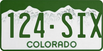 CO license plate 124SIX
