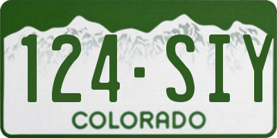 CO license plate 124SIY