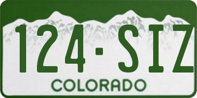 CO license plate 124SIZ