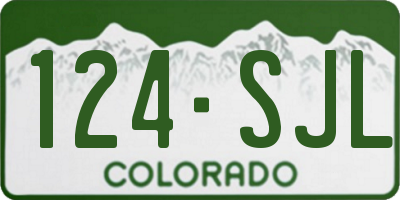 CO license plate 124SJL