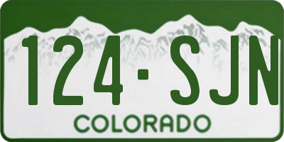 CO license plate 124SJN