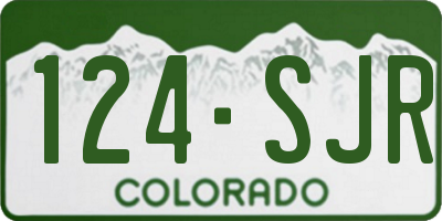 CO license plate 124SJR