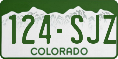 CO license plate 124SJZ