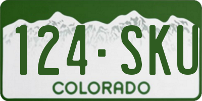 CO license plate 124SKU