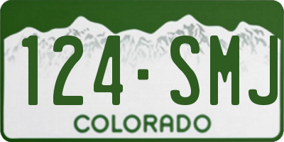 CO license plate 124SMJ