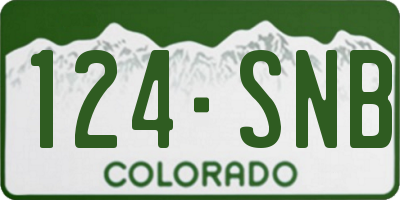 CO license plate 124SNB