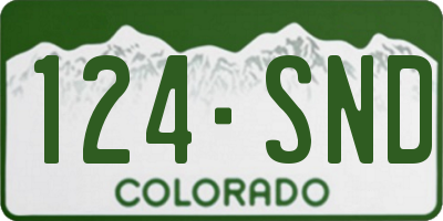 CO license plate 124SND