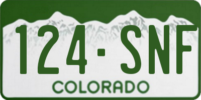 CO license plate 124SNF