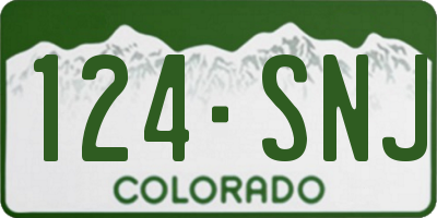 CO license plate 124SNJ
