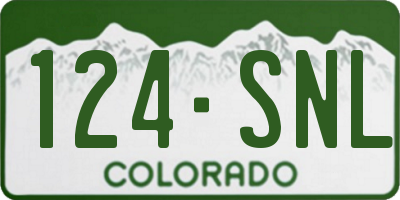 CO license plate 124SNL