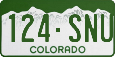 CO license plate 124SNU