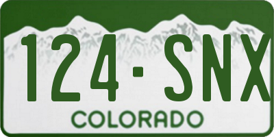 CO license plate 124SNX