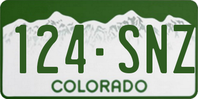 CO license plate 124SNZ