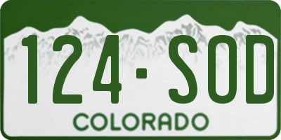 CO license plate 124SOD