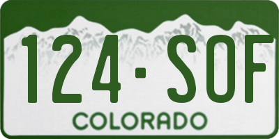 CO license plate 124SOF