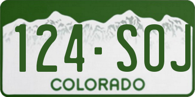 CO license plate 124SOJ