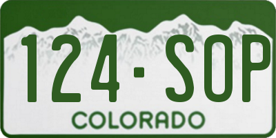CO license plate 124SOP
