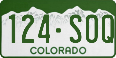 CO license plate 124SOQ