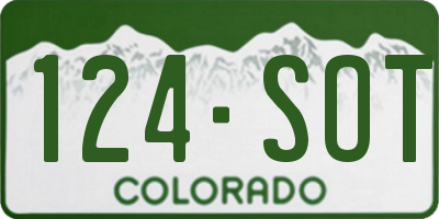CO license plate 124SOT