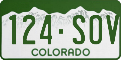 CO license plate 124SOV
