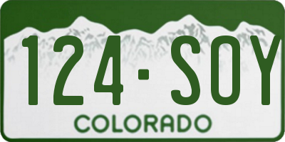 CO license plate 124SOY