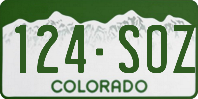 CO license plate 124SOZ